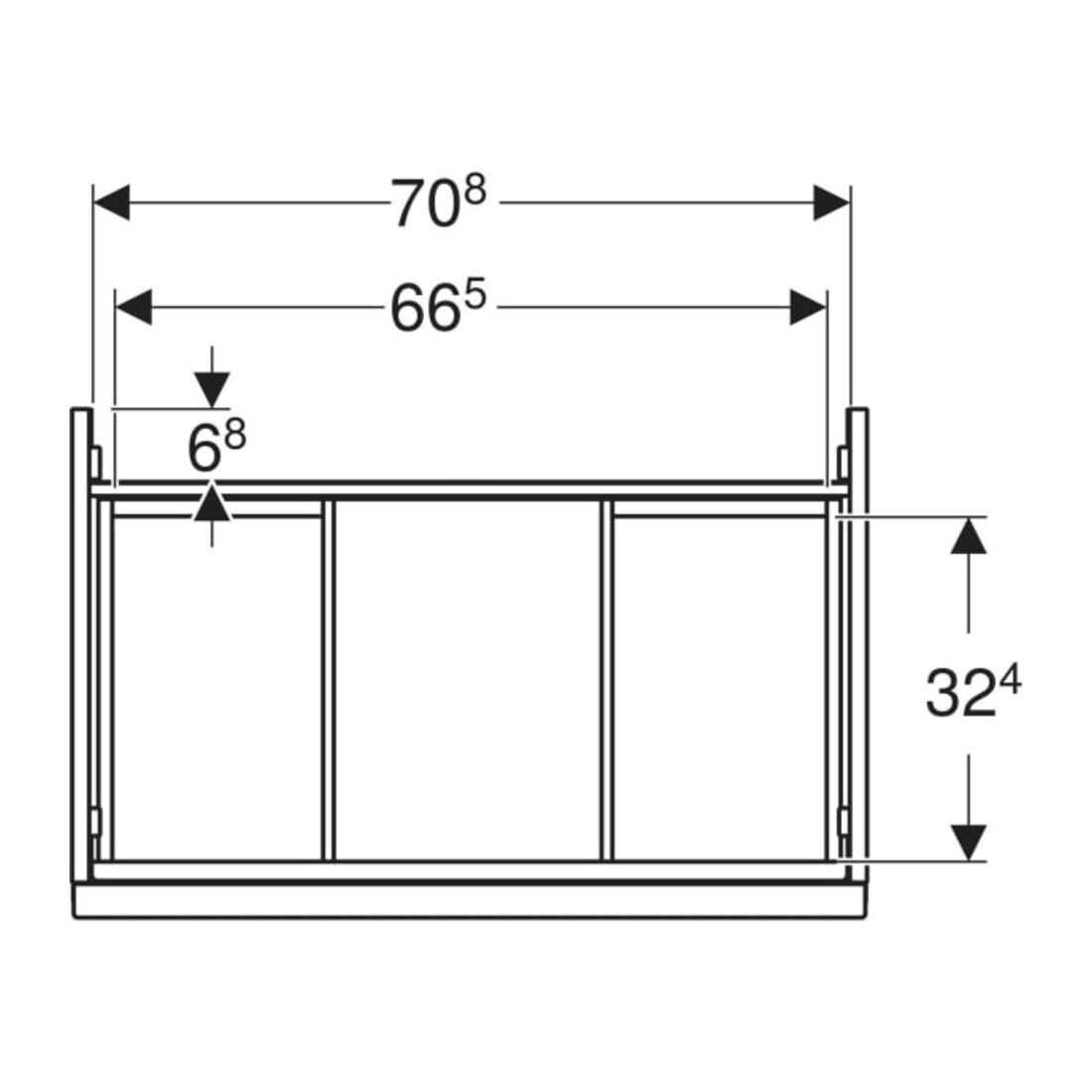 Geberit Meuble sous lavabo Acanto 1 porte, 1 tiroir I, Larg. 74 cm, blanc / laqué