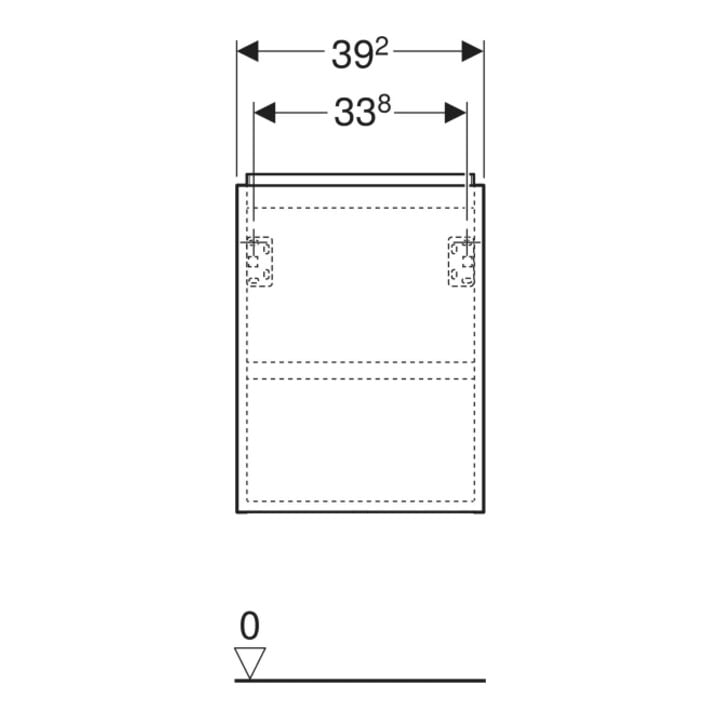 Geberit Meuble sous lavabo Acanto 1 porte, L 40 cm, blanc mat / blanc mat
