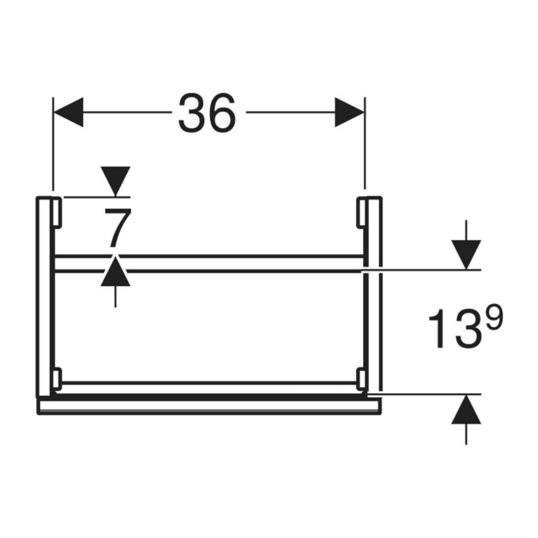 Geberit Meuble sous lavabo Acanto 1 porte, L 40 cm, noyer / lave mat