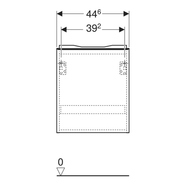 Geberit Meuble sous lavabo Acanto 1 tiroir, L 45 cm, blanc mat / blanc mat