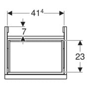 Geberit Meuble sous lavabo Acanto 1 tiroir, L 45 cm, noyer / lave mat-4