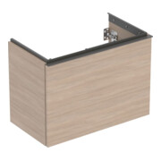 Geberit Meuble sous-lavabo Acanto avec évacuation déportée, L 74 cm, chêne / lava mat