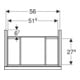 Geberit Meuble sous lavabo Acanto, larg. 60 cm, chêne / lave mat