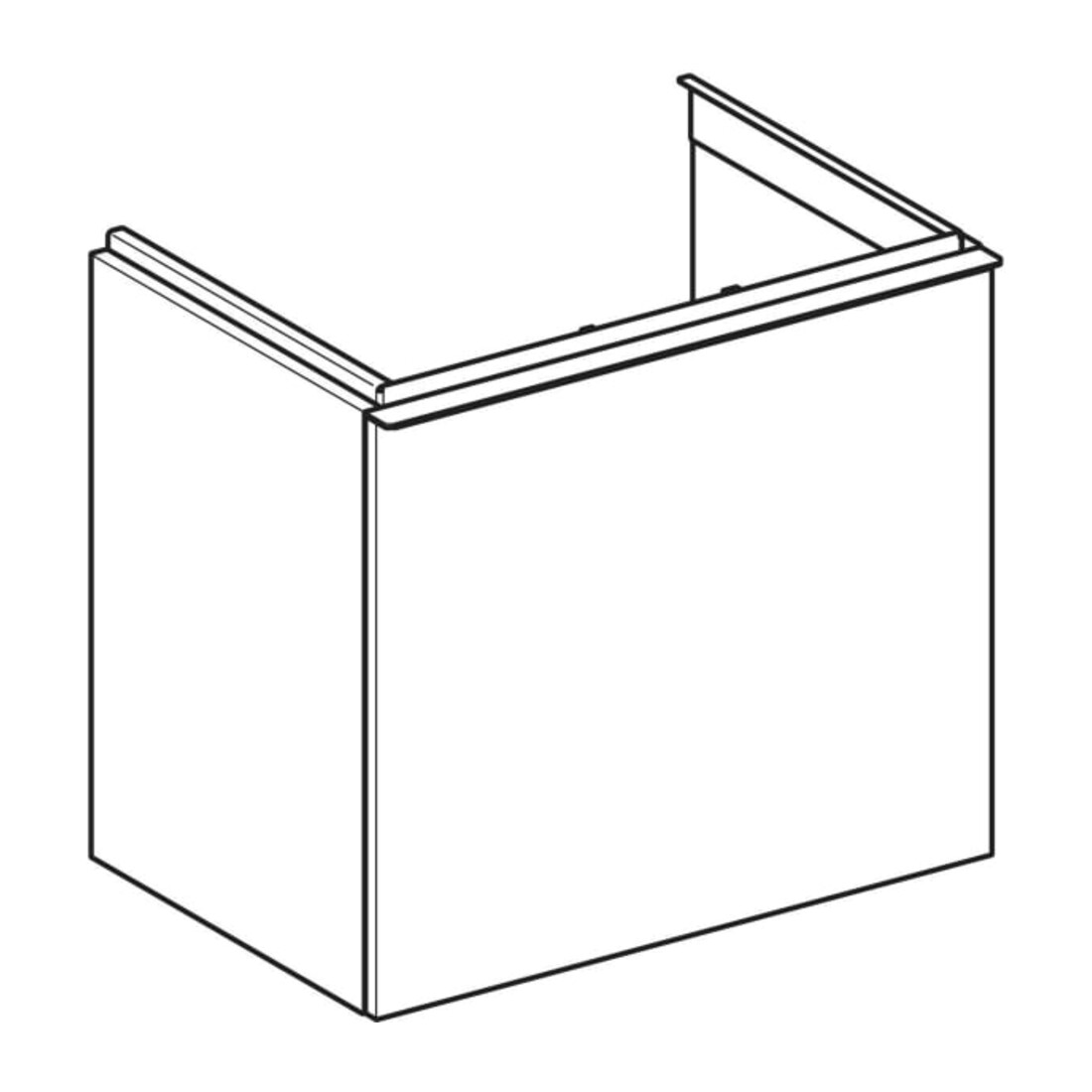 Geberit Meuble sous-lavabo Acanto, sortie cachée, L. 60 cm, blanc mat / blanc mat