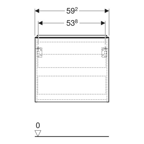 Geberit Meuble sous-lavabo Acanto, sortie cachée, L. 60 cm, blanc mat / blanc mat