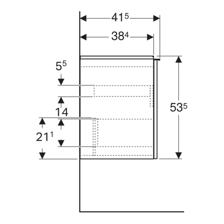 Geberit Meuble sous-lavabo Acanto, sortie cachée, L. 60 cm, blanc mat / blanc mat