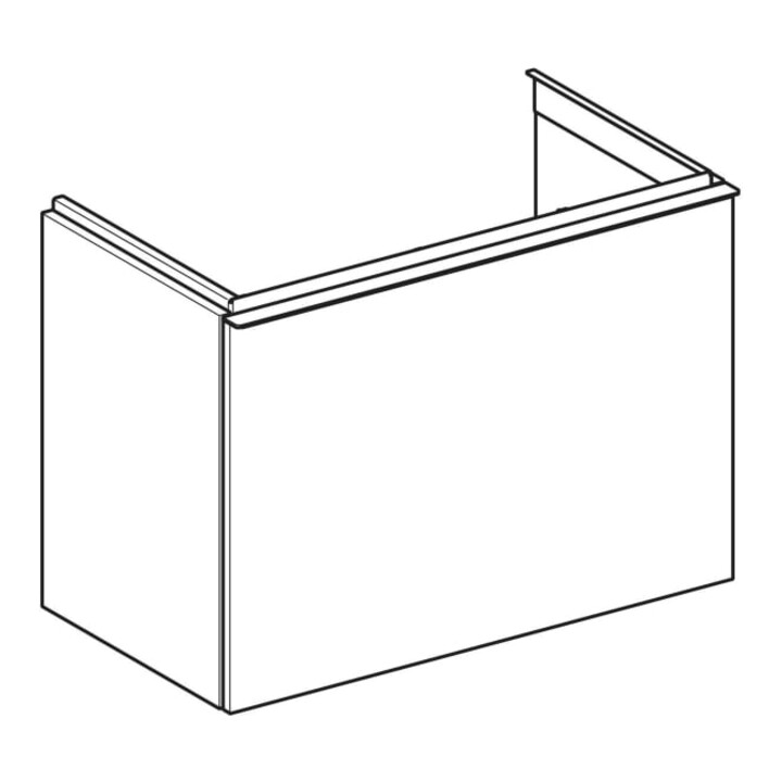 Geberit Meuble sous-lavabo Acanto sortie cachée, L. 74 cm, blanc mat / blanc mat