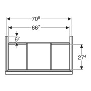 Geberit Meuble sous-lavabo Acanto sortie cachée, L. 74 cm, blanc mat / blanc mat-4