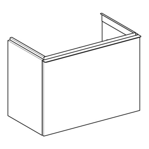 Geberit Meuble sous-lavabo Acanto vrk A, B 74 cm, blanc laqué hgl / blanc laqué gl / blanc mat