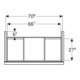 Geberit Meuble sous-lavabo Acanto vrk A, B 74 cm, blanc laqué hgl / blanc laqué gl / blanc mat