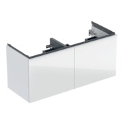 Geberit Meuble sous lavabo double Acanto 1 porte, 1 tiroir en I, L 119 cm, blanc brillant-1