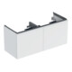 Geberit Meuble sous lavabo double Acanto 1 tiroir latéral, 1 tiroir en I, L 119 cm, blanc mat / blanc brillant-1