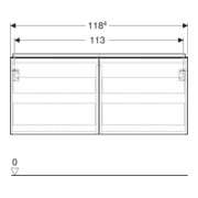 Geberit Meuble sous lavabo double Acanto 1 tiroir latéral, 1 tiroir en I, L 119 cm, blanc mat / blanc brillant-5