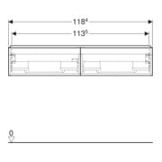 Geberit Meuble sous lavabo double iCon 118,4x24,7x47,6 cm, 2 tiroirs, la. m/la. ma-5