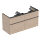 Geberit Meuble sous lavabo double iCon 118,4x61,5x47,6 cm, 4 T, Chêne/gr. la. ma-1
