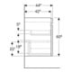 Geberit Meuble sous lavabo double Renova Plan 122,6x60,6x44,6 cm, 2 tiroirs, laqué mat