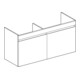 Geberit Meuble sous lavabo double Renova Plan 122,6x60,6x44,6 cm, 2 tiroirs, laqué mat
