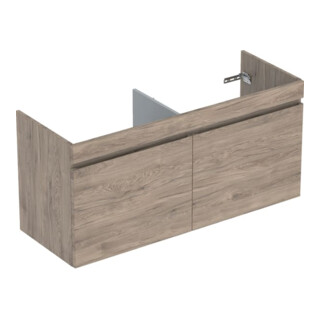 Geberit Meuble sous lavabo double Renova Plan 122,6x60,6x44,6 cm, 2 tiroirs, N, F structuré