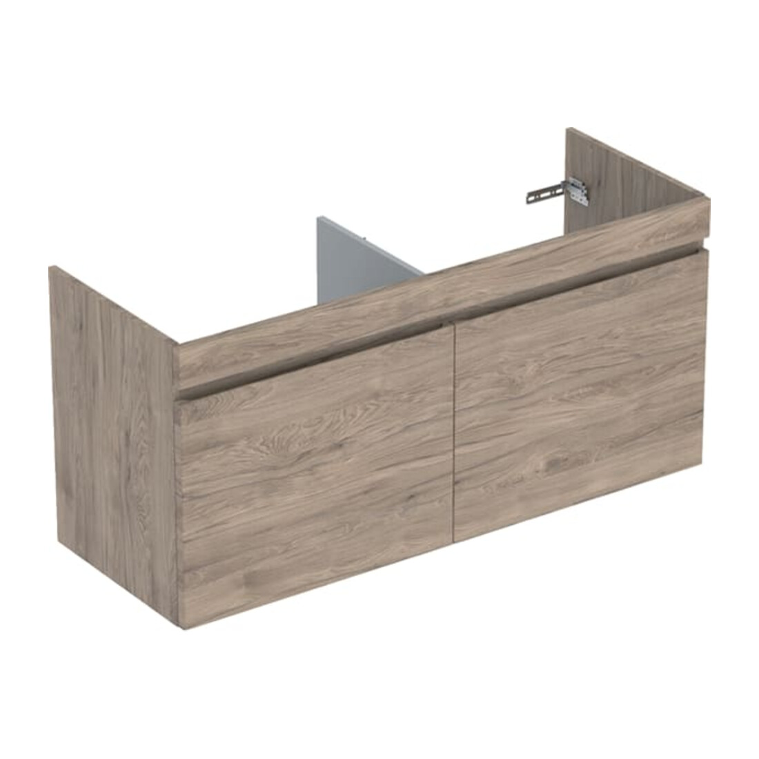 Geberit Meuble sous lavabo double Renova Plan 122,6x60,6x44,6 cm, 2 tiroirs, N, F structuré