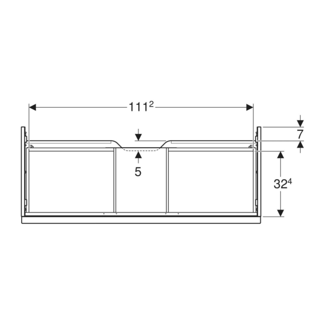 Geberit Meuble sous-lavabo iCon 118,4x24,7x47,6 cm, blanc brillant/sable mat