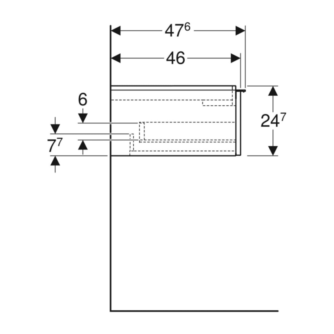 Geberit Meuble sous lavabo iCon 118,4x24,7x47,6 cm, blanc mat