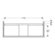 Geberit Meuble sous lavabo iCon 118,4x61,5x47,6 cm, 2 tiroirs, blanc/bois laqué brillant/Gr. vc