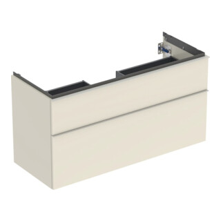 Geberit Meuble sous-lavabo iCon 118,4x61,5x47,6 cm, 2 tiroirs, blanc brillant/gris mat