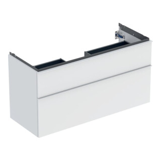 Geberit Meuble sous lavabo iCon 118,4x61,5x47,6 cm, 2 tiroirs, blanc mat/Gr blanc mat