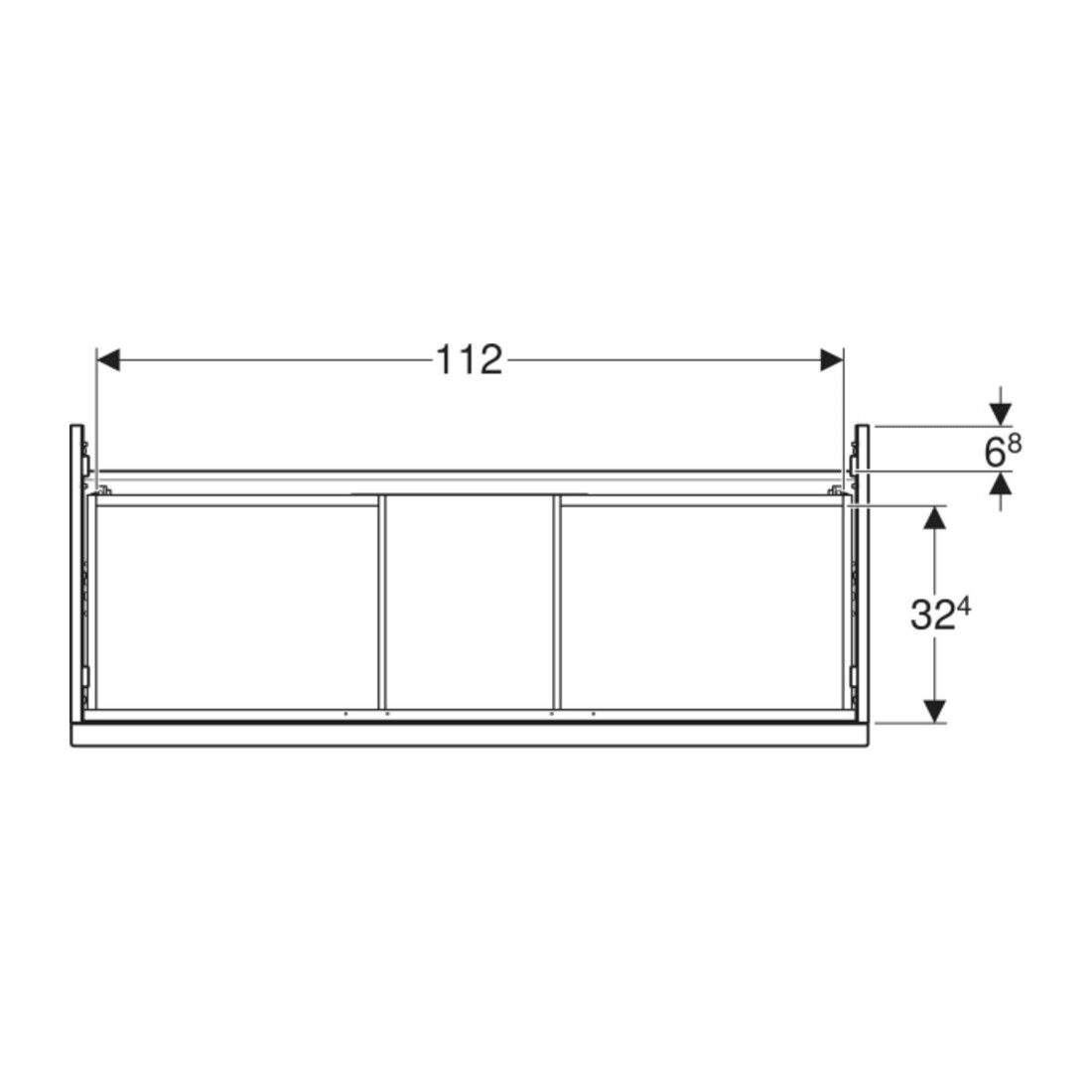 Geberit Meuble sous lavabo iCon 118,4x61,5x47,6 cm, 2 tiroirs, blanc mat/Gr blanc mat
