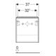 Geberit Meuble sous lavabo iCon 37x41,5x27,9 cm, 1 porte, à droite, blanc brillant/gris mat