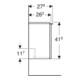 Geberit Meuble sous lavabo iCon 37x41,5x27,9 cm, 1 porte, à droite, blanc mat/vert mat