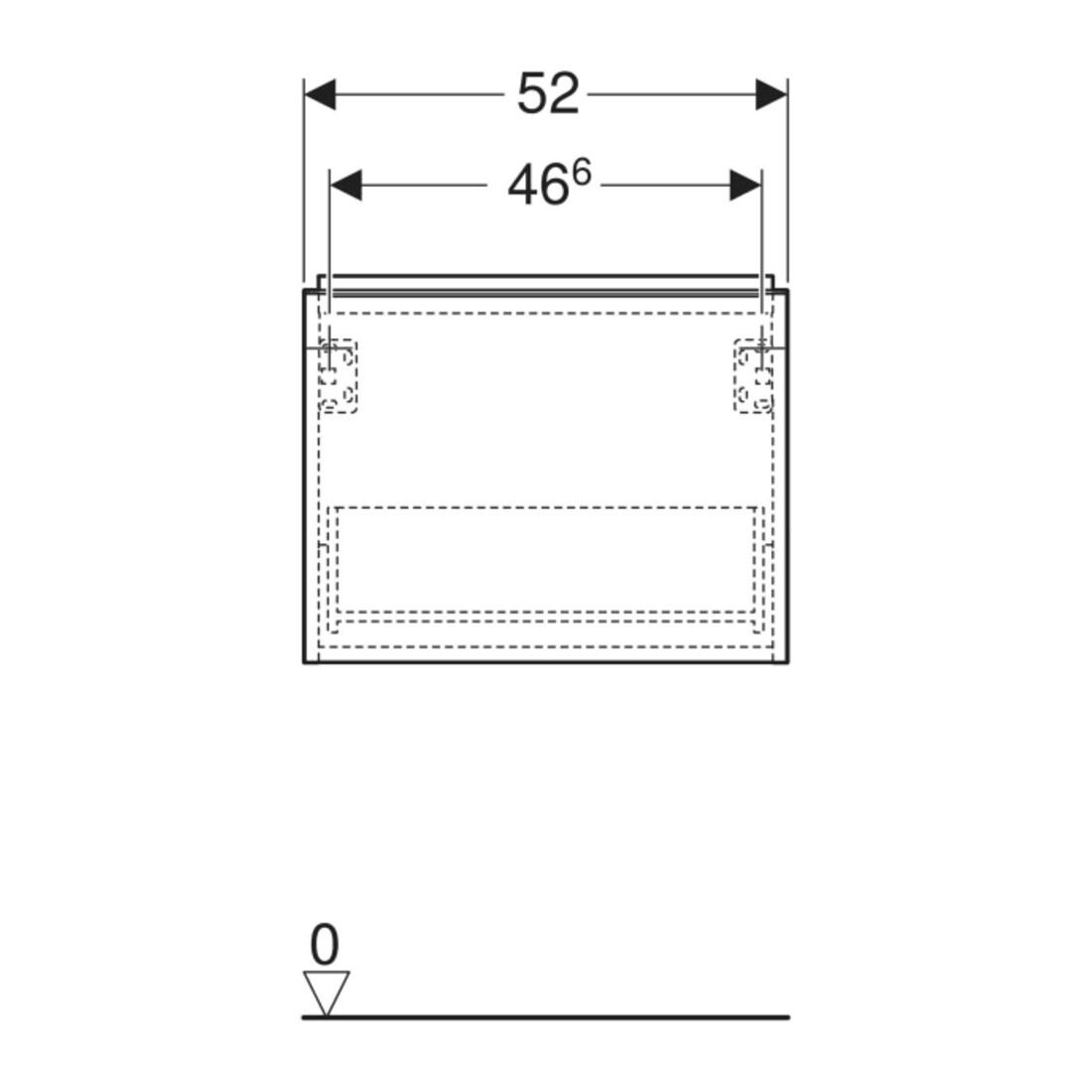 Geberit Meuble sous lavabo iCon 52x41,5x30,7 cm, 1 tiroir, blanc laqué brillant