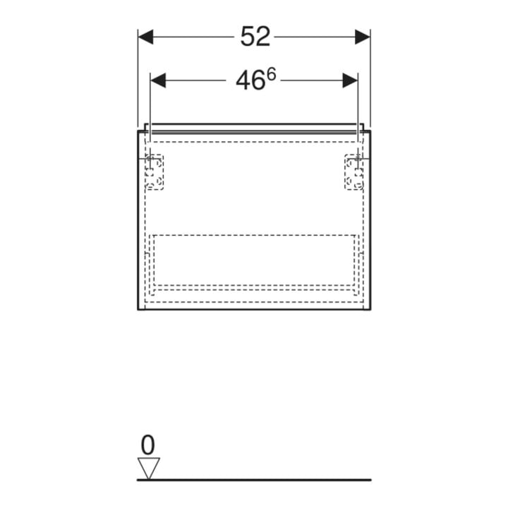 Geberit Meuble sous-lavabo iCon 52x41,5x30,7 cm, 1 tiroir, blanc ma/Gr blanc ma