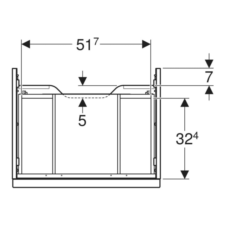 Geberit Meuble sous-lavabo iCon 59,2x24,7x47,6 cm, blanc mat