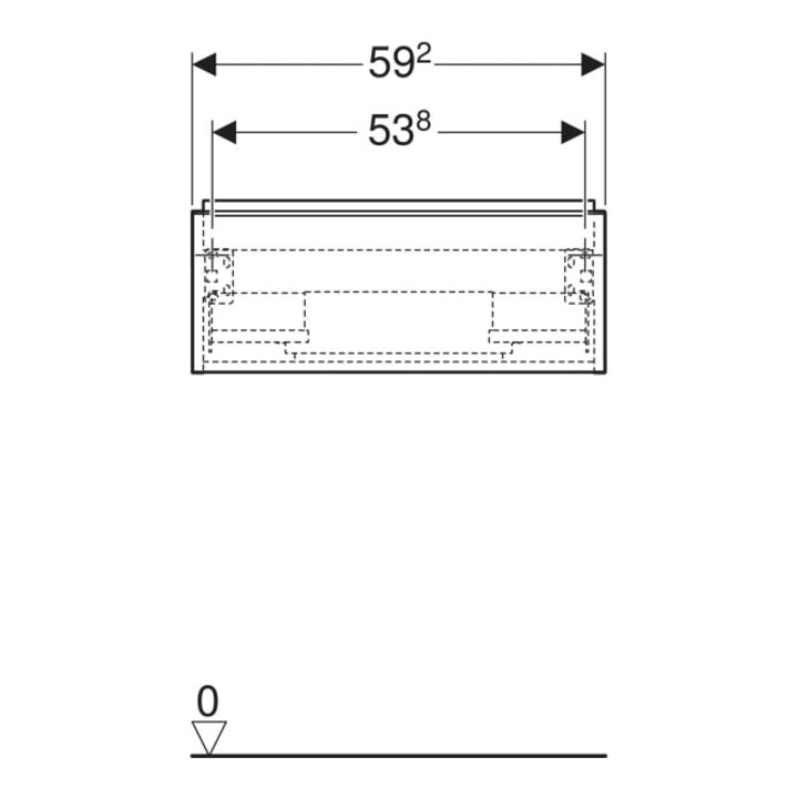 Geberit Meuble sous lavabo iCon 59,2x24,7x47,6 cm, chêne hgl/sable mat