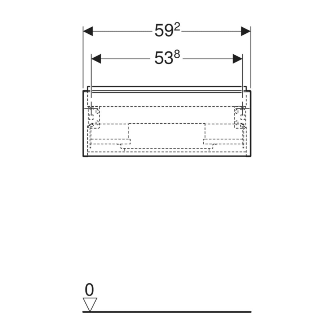 Geberit Meuble sous lavabo iCon 59,2x24,7x47,6 cm, chêne hgl/sable mat