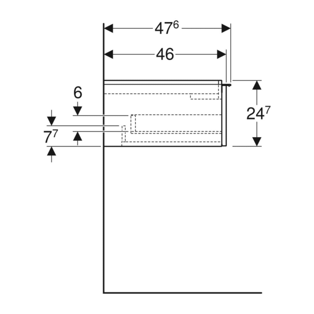 Geberit Meuble sous lavabo iCon 59,2x24,7x47,6 cm, chêne hgl/sable mat