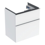 Geberit Meuble sous lavabo iCon 59,2x61,5x41,6 cm, 2 tiroirs, blanc/lustré/gris vc