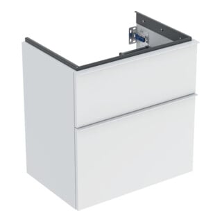 Geberit Meuble sous-lavabo iCon 59,2x61,5x41,6 cm, 2 tiroirs, blanc mat/Gr blanc mat
