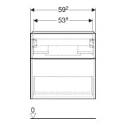 Geberit Meuble sous lavabo iCon 59,2x61,5x41,6 cm, 2 tiroirs, chêne/gr. la. ma-5