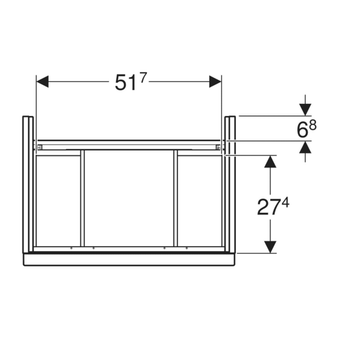 Geberit Meuble sous lavabo iCon 59,2x61,5x41,6 cm, 2 tiroirs, chêne/gr. la. ma