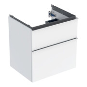 Geberit Meuble sous-lavabo iCon 59,2x61,5x47,6 cm, 2 tiroirs, blanc/bois laqué/Gr. vc