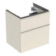 Geberit Meuble sous-lavabo iCon 59,2x61,5x47,6 cm, 2 tiroirs, blanc brillant/gris mat