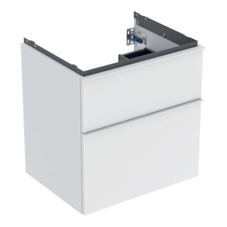Geberit Meuble sous-lavabo iCon 59,2x61,5x47,6 cm, 2 tiroirs, blanc ma/Gr blanc ma