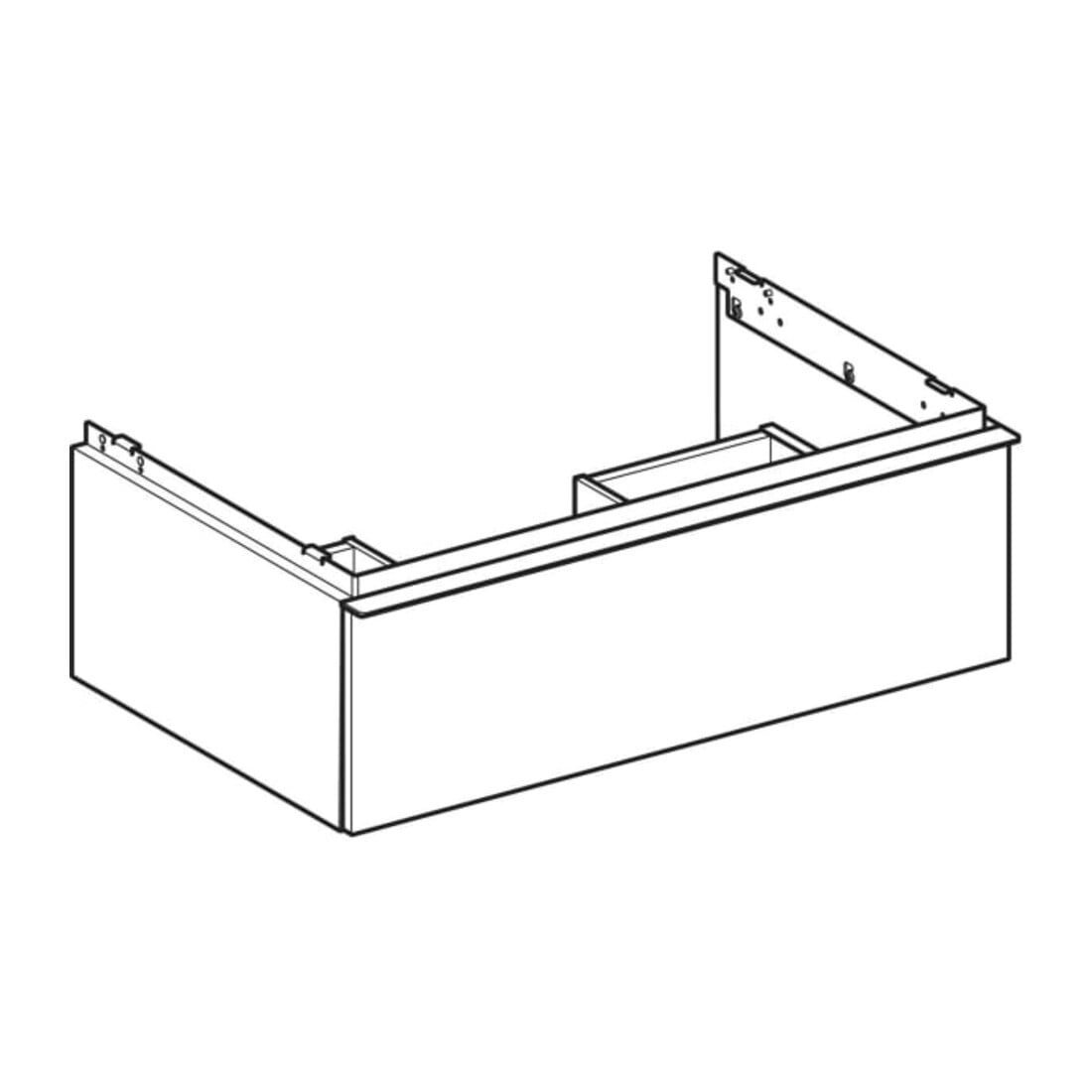 Geberit Meuble sous-lavabo iCon 74x24,7x47,6 cm, blanc mat/Poignée blanc mat
