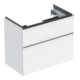 Geberit Meuble sous lavabo iCon 74x61,5x41,6 cm, 2 tiroirs, blanc laqué brillant/Gr. vc-1