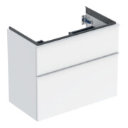 Geberit Meuble sous lavabo iCon 74x61,5x41,6cm, 2 tiroirs, blanc laqué brillant