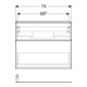 Geberit Meuble sous lavabo iCon 74x61,5x41,6cm, 2 tiroirs, laqué mat