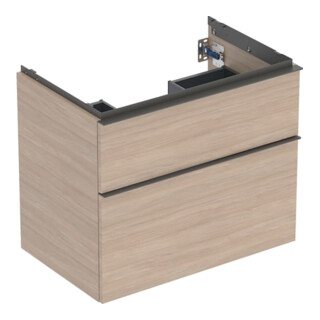 Geberit Meuble sous-lavabo iCon 74x61,5x47,6 cm, 2 tiroirs, chêne/gr. la. ma