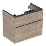 Geberit Meuble sous lavabo iCon 74x61,5x47,6 cm, 2 tiroirs, noyer/poignée la. ma